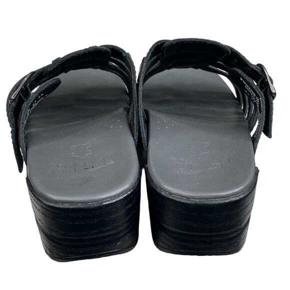 Dansko Women's Marion Black Leather Slip On Sandal Size 37 US 6.5/7 - Picture 8 of 11